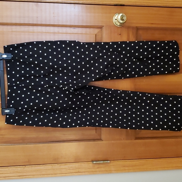 ORVIS Polka Dot Crop Pants Lightweight Black White Size 6 - Picture 4 of 5